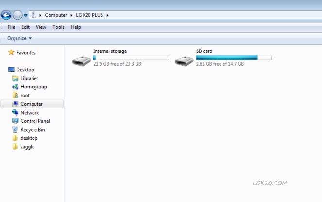 LG K20 Plus File Transfer MTP
