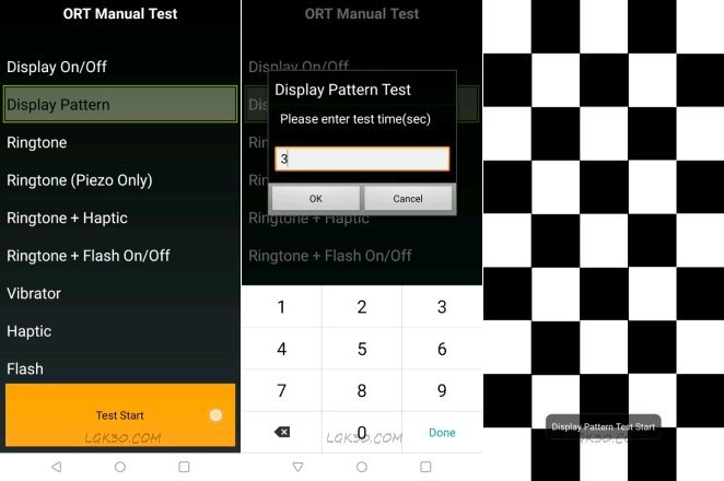 Display pattern test lg k40 hidden menu