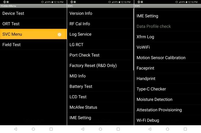lg k40 svc menu