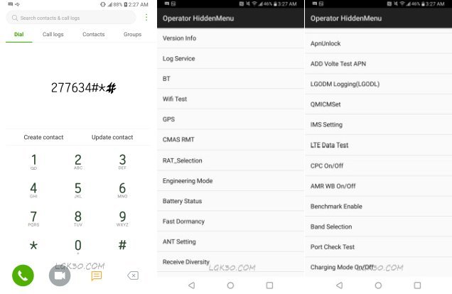 lg k40 operator hidden menu 