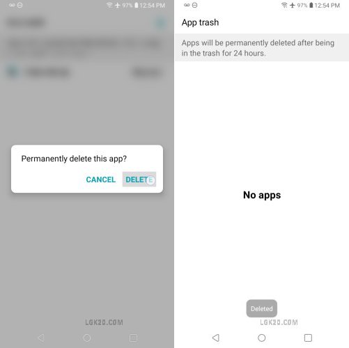 how to remove apps from lg k40 