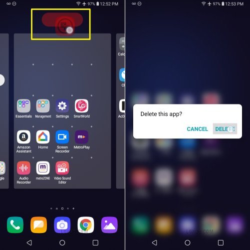 how to delete apps on lg k30 