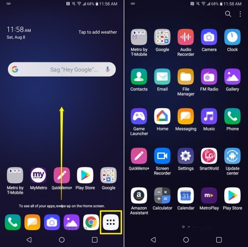 lg k40 all apps icon