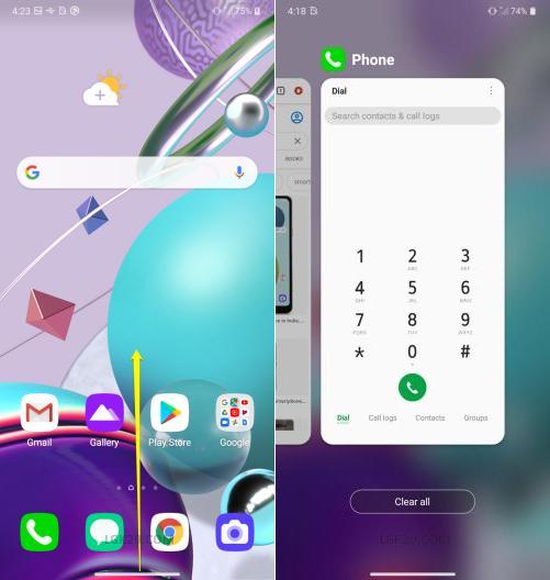 how to close apps on lg k31 