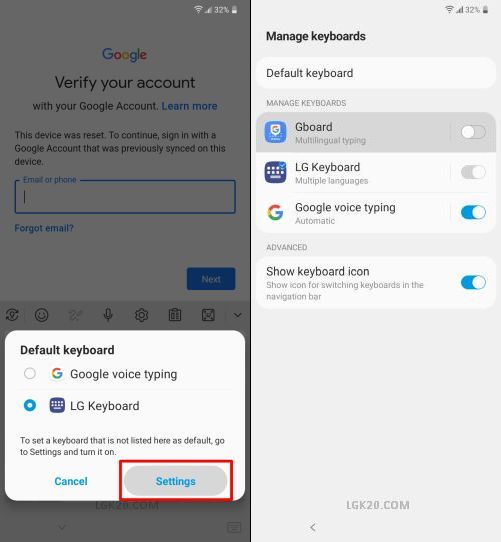 how to bypass google account on lg k31